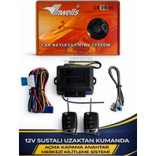 Inwells 12V Açma Kapama Uzaktan Kumanda Seti Sustalı Anahtar Merkezi Kilit Kontrol Sistemi