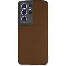Alkar Ticaret Samsung Galaxy S21 Ultra Kılıf Loop Deri Silikon - Kahverengi