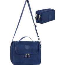 Just Polo  3’lü Set Krinkıl Kumaş Çanta + Termal Beslenme Çantası + Kalemlik, Maymun Anahtarlık Hediyeli