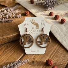Koçak Takı Ahşap Küpe Modern Özgün Minimalist Takı Model No 275