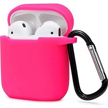 Alkar Ticaret Airpods 2 (2.nesil) Sert Silikon Kılıf - Pembe