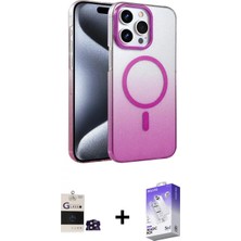 İlk El Grup Ieg™ iPhone 14 Pro Max Kılıf Ahenk Doku Özel Seri - Siyah Bilvis 5in1 3D Magic Cam Ekran Koruyucu + Derin Mor Bilvis Titan Kamera Lens