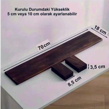 Tiydem Masif Doğal Ahşap Monitör Yükseltici Monitor Altlığı Monitör Sehpası (70 X18 Cm)