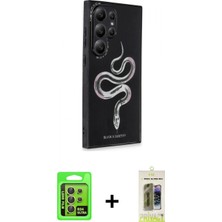 İlk El Grup Ieg™ Galaxy S24 Ultra Odak Klasik Serisi - Siyah Joko Magic 5d Hayalet Cam + Sarı Raze Metal Kamera Lens