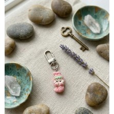 Winy Concept Kawaii Pembe Tulumlu Ağlayan Bebek Anahtarlık - Gri Klipsli Çanta Aksesuarı