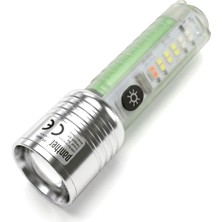 Panther PT-8430 USB Şarjlı El Feneri | Lazer LED + Uv Işıklı Mıknatıslı Fener