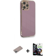 İlk El Grup Ieg™ iPhone 12 Pro Max Yankı Serisi - Şeffaf Temperli Cam Ekran Koruyucu + Sierra Blue Shine Kamera Lens Koruma Cam