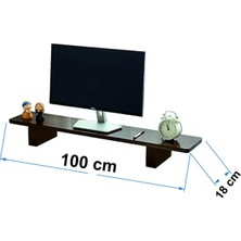 Tiydem Masif Doğal Ahşap Monitör Yükseltici Monitor Altlığı Monitör Sehpası (100 X18 Cm)
