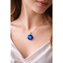 Anka Select Murano Cam Kolye, Cam Kolye Ucu, Mavi Kolye, El Yapımı Kolye, Kadın Kolye, Şık Kolye, Zarif Kolye, Hediyelik Kolye, Gümüş Zincir Kolye, Tasarım Kolye