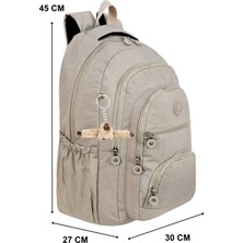 Just Polo  5 Bölmeli Lüx Krinkıl Kumaş Lise ve Ortaokul Sırt Çantası + Maymun Anahtarlık Hediyeli