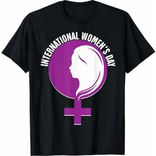 Stores36 8 Mart Dünya Kadınlar Günü Için Özel Baskılı T-Shirt - Siyah