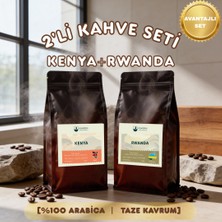 Kahve Seti 2'li Rwanda - Kenya Çekirdek-Filtre Kahve 500g %100 Arabica (Öğütme Seçenekli)