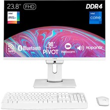 Turbox TAX1808 I7 1165G7 12GB Ram 512GB Nvme 23.8 Inç Fhd Pivot Wifi Bt Webcam All In One Pc