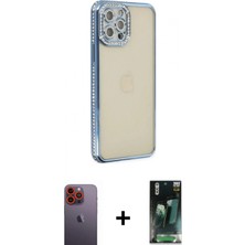 İlk El Grup Ieg™ iPhone 12 Pro Kılıf Yörünge Koleksiyonu - Şeffaf 360 Full Body Arka Koruyucu + Turuncu Neon Fosforlu Kamera Lens