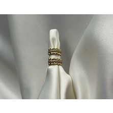 Yeknova Xuping 14K Gold Rengi Kuyumcu Işçiliği Modern Tasarım Model Taş Detay Kararmaz Kadın Halka Küpe