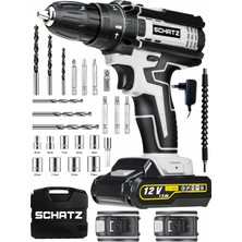 Schatz 12V Darbeli Li-Ion Çift Akülü Bakır Sargılı Şarjlı Vidalama Matkap 24 Parça Setli G320I486