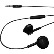 Syrox K16 Kulakiçi Kulaklık Ekstra Bas Stereo Kablolu Mikrofonlu Siyah Renkli Tasarım