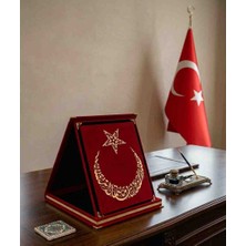 Ck Store Kırmızı Hilal ve Yıldız Kadife Plaket
