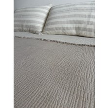 %100 Organik Pamuk 4 Kat Müslin Tek Kişilik Çok Amaçlı Yatak Örtüsü ve Pike (240X160 cm