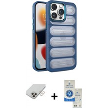 İlk El Grup Ieg™ iPhone 14 Pro Max Yadigar Doku Özel Seri - Şeffaf Royal Nano Ekran Koruyucu + Gold Band Metal Kamera Lens