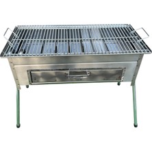 Topsöken Inox Paslanmaz Kömürlü Mangal 28 x 60 cm Maltız Kalın Tel