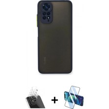 İlk El Grup Ieg™ Redmi Note 11 Pro Kılıf Ahenk Çizgi Serisi - Siyah 3D Antistatik Cam Ekran Koruyucu + Şeffaf Kamera Lens Koruma Cam