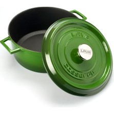 Lava Derin Tencere Döküm Kaplama 24 cm Trendy Yeşil Renkli Şık Tasarım