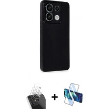 İlk El Grup Ieg™ Redmi Note 13 Pro 4g Kılıf Atlas Minimal Prime - Siyah 3D Antistatik Cam Ekran Koruyucu + Şeffaf Kamera Lens Koruma Cam