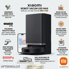 Xiaomi Robot Vacuum  Siyah Robot Süpürge ( Türkiye Garantili)- X20 Max+  Xiaomi  Akıllı Baskül Hediye