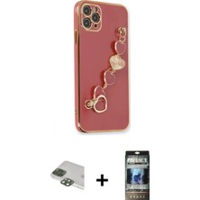 İlk El Grup Ieg™ iPhone 11 Pro Max Nova Işık Prime - Siyah 34D Hayalet Izgaralı Cam + Yeşil Pers Alüminyum Kamera Lens