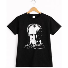 Selvira Atatürk Baskılı & Türk Bayrağı Desenli Çocuk Tişört – %100 Pamuk, Unisex Kız & Erkek