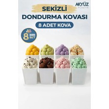 Akyüz Plastik Profesyonel Dondurma Kovası 10 Litre – 20X20 cm H.24 cm Kare Plastik Dondurma Kabı-8 Adet