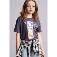 DeFacto %100 Pamuk Hello Kitty Tişört Kız Çocuk H1539A826SM