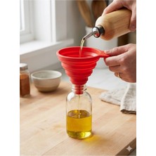 Raakmadezanmir Katlanabilir Silikon Huni Pratik Mini Silikon Katlanır Huni Katlanabilir Silikon Mutfak Huni 1 Adet