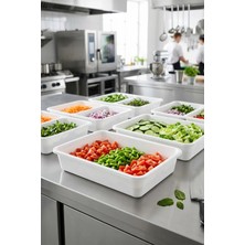 Akyüz Plastik 🍅5 Adet Profesyonel Gıda Hazırlık Seti-Hijyenik Sebze Saklama ve Hazırlık Tepsisi-46 x 33 Cm-10 Lt