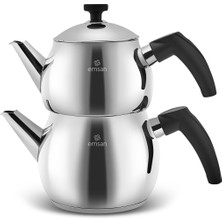 Emsan Alim Paslanmaz Çelik Maxi Boy Çaydanlık Takımı Large