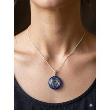 Anka Select El Yapımı Murano Cam Kolye Ucu ve Zincir.özel Tasarım Kolye Galaksi Desenli Kişiye Özel