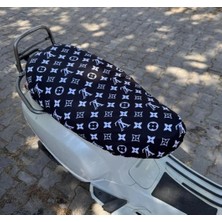Şimika Xl Siyah Desen Motorsiklet Sele Kılıfı 1.kalite Likrali Penye Yıkanabilir