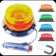 Ahmet Otomotiv Mıktatıslı Ikaz Tepe Lambası Çakmak Uçlu Flaşlı Düğmeli 12V-24V