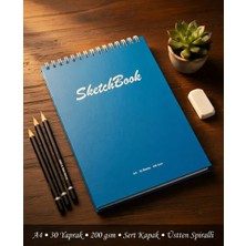 A4 Sert Kapaklı Eskiz Defteri 200 Gr. 30 Yaprak (60 Sayfa) 21 x 29,7cm Sketchbook