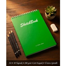 A4 Sert Kapaklı Eskiz Defteri 200 Gr. 30 Yaprak (60 Sayfa) 21 x 29,7cm Sketchbook