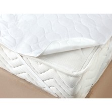 Madame Coco Kapitoneli Çift Kişilik Yatak Alezi 160 x 220 cm Beyaz Sıvı Geçirmez Polyester