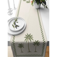 Bertille Home Palmiye Serisi 140X40 cm Dijital Baskılı Runner (Palm Tree)