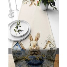 Bertille Home Ilkbahar Serisi 140X40 cm Dijital Baskılı Runner (Spring Easter Paskalya)