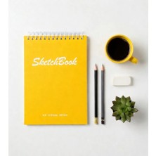 A5 Sert Kapaklı Eskiz Defteri 200 Gr. 30 Yaprak (60 Sayfa) 14,8 x 21 cm Sketchbook