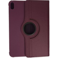 Antalya Mermerit ve Granit Newface iPad 2022 10.9 (10.nesil) Kılıf 360 Tablet Deri Kılıf - Mürdüm