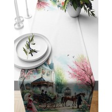 Bertille Home Ilkbahar Serisi 140X40 cm Dijital Baskılı Runner (Spring Easter Paskalya)