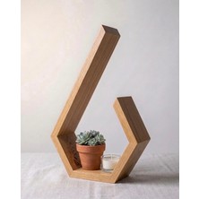 Liora Commerce Ahşap Masaüstü Altıgen Eşya Standı ve Organizer - El Yapımı