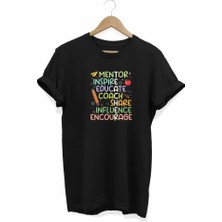 Stores36 24 Kasım Öğretmenler Günü Baskılı T-Shirt - Siyah