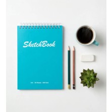 A5 Sert Kapaklı Eskiz Defteri 200 Gr. 30 Yaprak (60 Sayfa) 14,8 x 21 cm Sketchbook